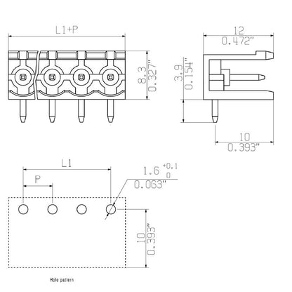 2645740000 - 30mm Elbow Connector THT 7 Poles, PA GF Insulation  (Pack of 200)