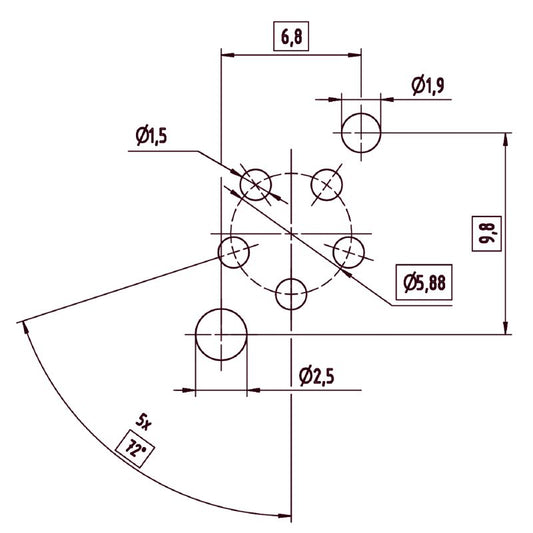 2530880000 - M12 5-Pole Connector with Front Panel Mounting