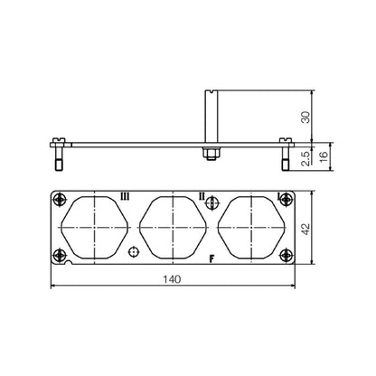 1103720000 - High Power Connector Insert: 140mm Stainless Steel, 3 Poles