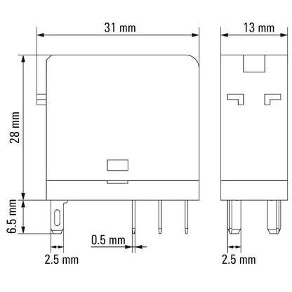 7760056337 - 48V DC DRI Relay with 2 Contacts, 5A Rating  (Pack of 20)
