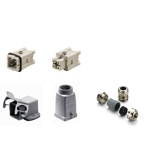 1712580000 - Heavy-Duty 3-Pole Connector Kit, 400V, IP65 Protection