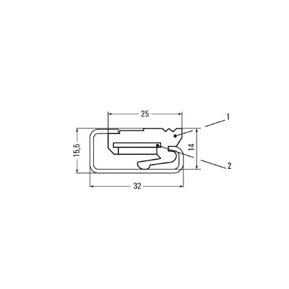 0334900000 - Grey Polyamide Sliding Nut for TS 32 Rails, 14mm Depth  (Pack of 20)