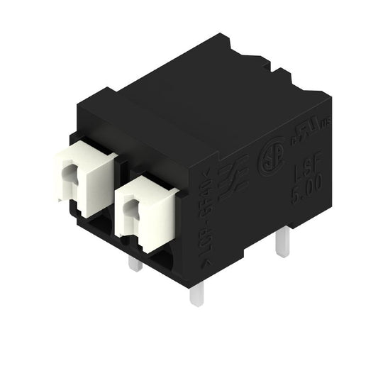 1876430000 - 5mm Black PCB Terminal with 90° Angled Pins and Push Button  (Pack of 265)