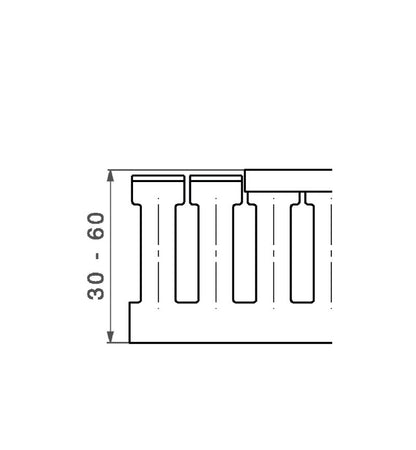 2589760000 - 60mm x 100mm PVC Cable Duct with Slits, 2000mm Length  (Pack of 20)