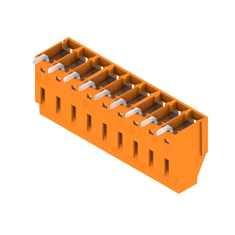 2431980000 - 9-Pole PCB Terminals, 180° Angle, 3.2mm Solder Pins, Orange  (Pack of 36)