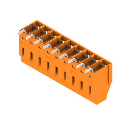2431980000 - 9-Pole PCB Terminals, 180° Angle, 3.2mm Solder Pins, Orange  (Pack of 36)