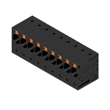 2500520000 - 9-Pole Black PCB Terminal, 90° Angle, 5mm Solder Pins  (Pack of 10)