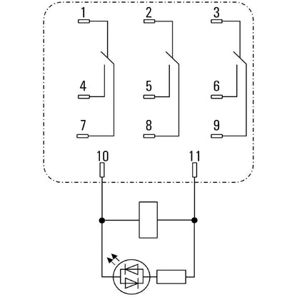 2765210000 - 12V DC 10A Relay with 3 Contacts and Blade Connections  (Pack of 10)