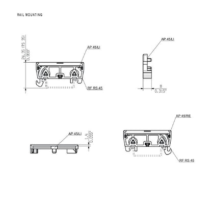 1011600000 - Orange 8mm DIN End Plate, 45mm High, PA 66  (Pack of 20)