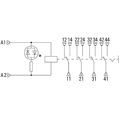8921130000 - 24V AC Relay Module with 4 CO Contacts and Test Button  (Pack of 10)