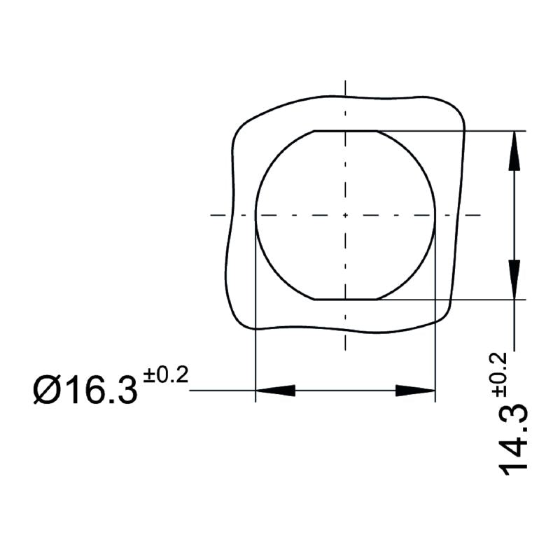 2530790000 - 5-Pole M12 Connector Cable, 0.3m Length, Front Mountable