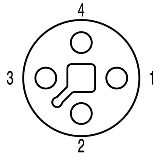 2050870500 - 5m M12 Power Cable, 4-Pole Straight Connector