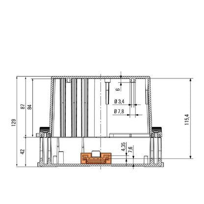 2703920000 - IP65 Black Polycarbonate Enclosure, 183mm x 104mm x 129mm