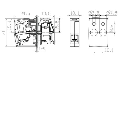 2439380000 - 10mm² Feed-Through Terminal Approved for 500V Applications  (Pack of 50)