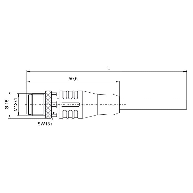 1279430500 - 5m Shielded 8-Pole Sensor/Actuator Line, No Connector