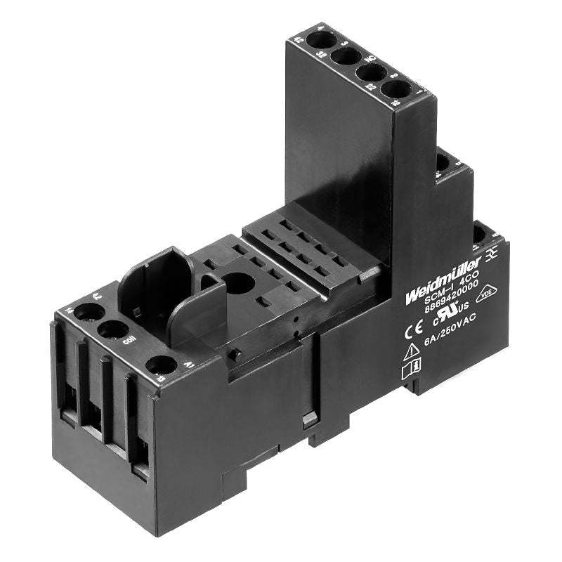 8869420000 - 4 CO Relay Socket with 6A Rating & Easy Screw Connection  (Pack of 10)