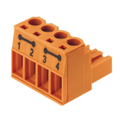 1807220000 - 5.08mm 4-Pole Female Plug Connector, 180° Angle, Box of 50  (Pack of 50)