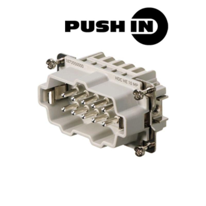 1873550000 - Compact 10-Pole Male Insert, 64mm Depth, Push-In Connection