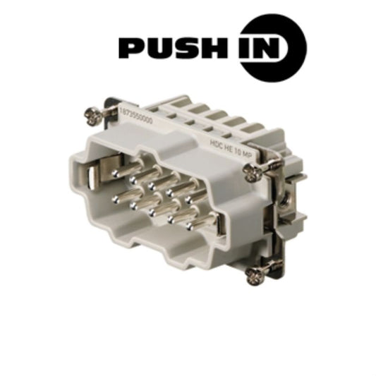 1873550000 - Compact 10-Pole Male Insert, 64mm Depth, Push-In Connection