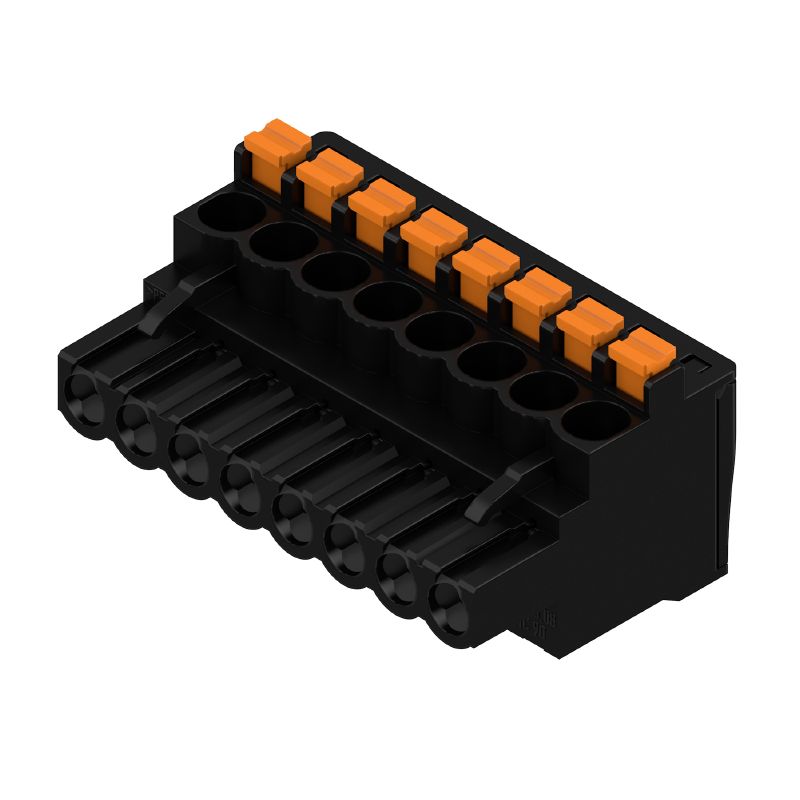 1000090001 - 5.08mm PCB Connector, 8 Poles, PUSH IN, 90° Angle  (Pack of 42)