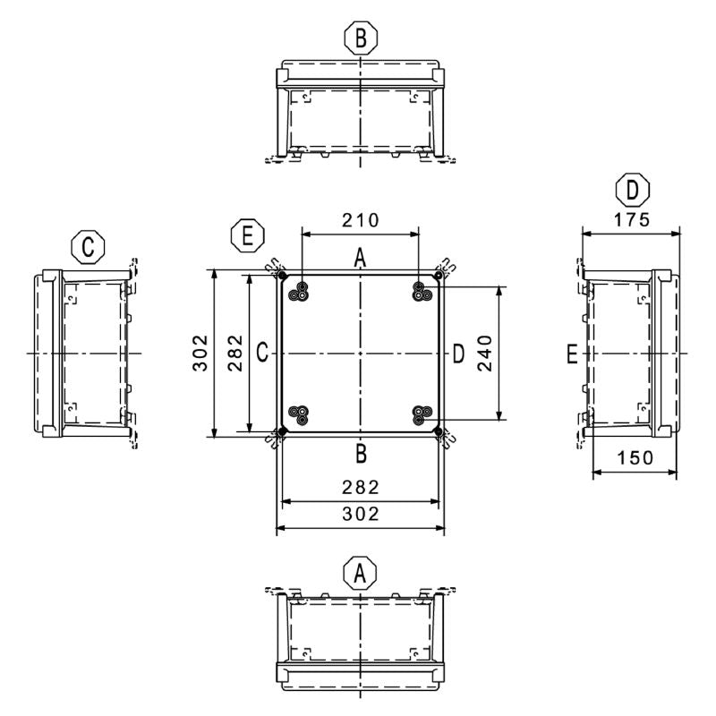 0500700000 - Lightweight Polyester Enclosure 302x302x175 mm, RoHS Compliant