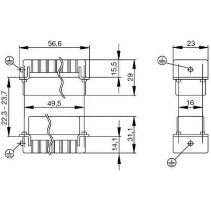 1650620000 - 10-Pole 250V Female Insert, Copper Alloy with Screw Connection