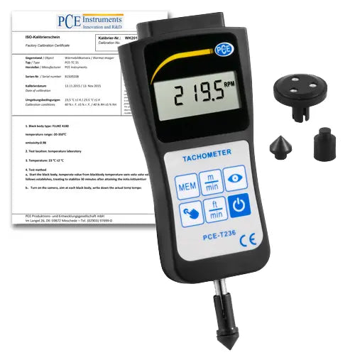 PCE-T236 - Digital Tachometer for Contact & Non-Contact Speed Measurement