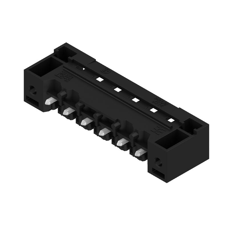 1837340000 - 5.08mm 6-Pole Black PCB Connector with Flange, 180° Angle  (Pack of 42)