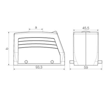 1656590000 - IP65 HDC Enclosure Plug, PG 21 Cable Entry, Size 6