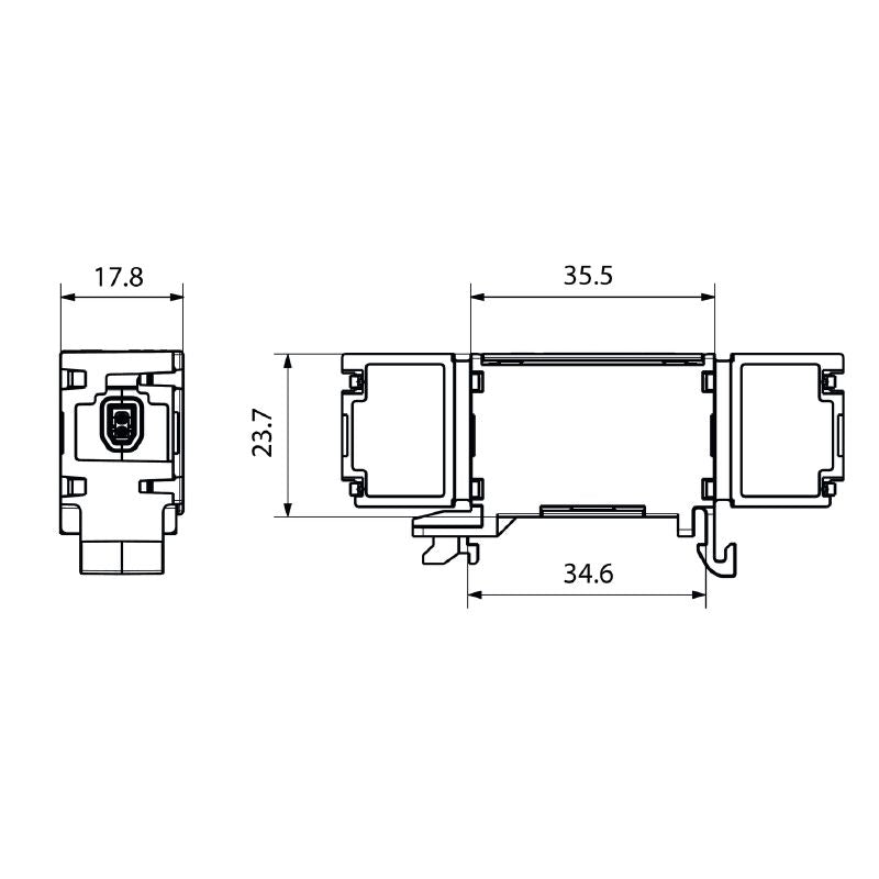2870790000 - IP30 Mounted SPE Outlet with Two Sockets, RoHS Compliant  (Pack of 10)