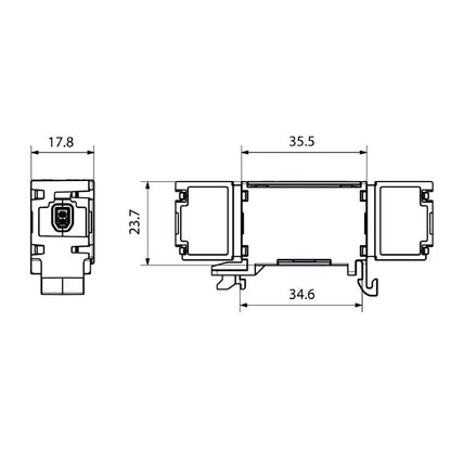 2870790000 - IP30 Mounted SPE Outlet with Two Sockets, RoHS Compliant  (Pack of 10)