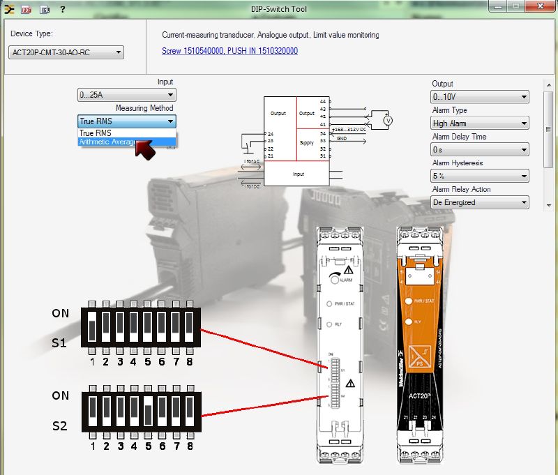 1510540000 - Current Transducer 60A, AC/DC Monitoring, Relay Output