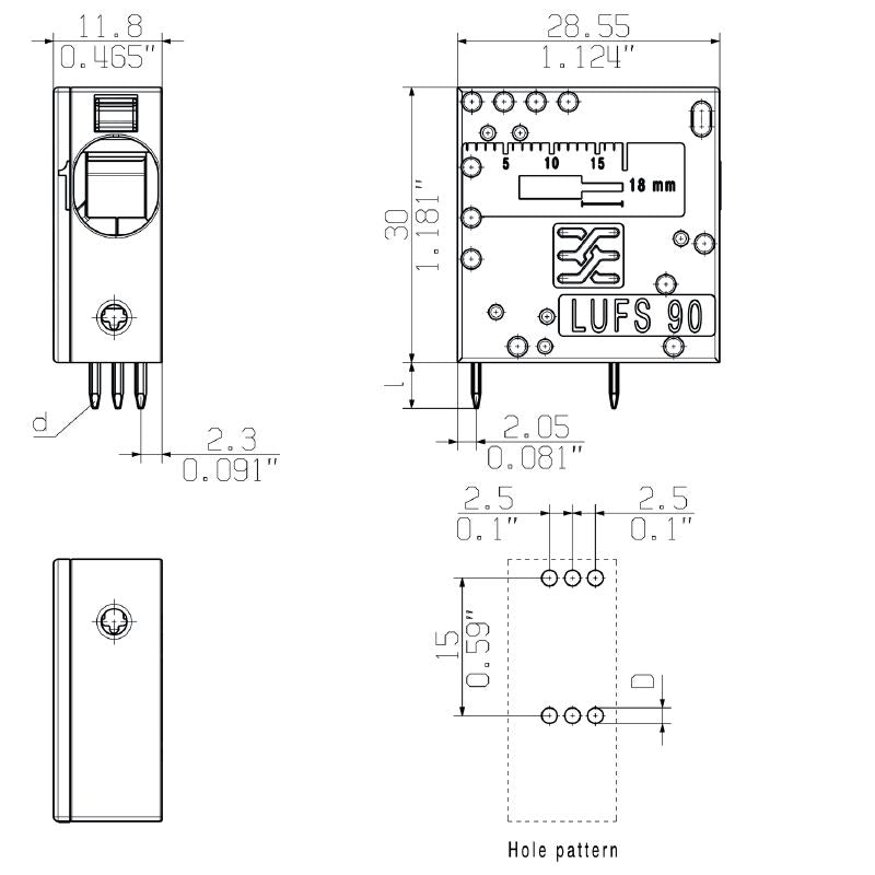 2500560000 - 10mm Black PCB Terminal, 1 Pole, 90° Angle  (Pack of 50)