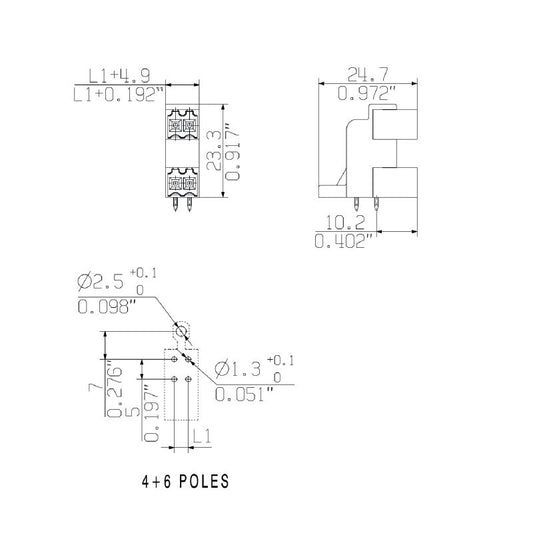 1255070000 - 3.50mm Male Header Connector, 6 Poles, Solder Mount, Black Box  (Pack of 50)