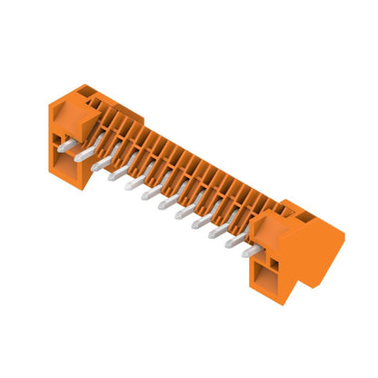 1643430000 - 12-Pole 3.50mm Angle Connector with Flange, Orange Tinned Pins  (Pack of 36)