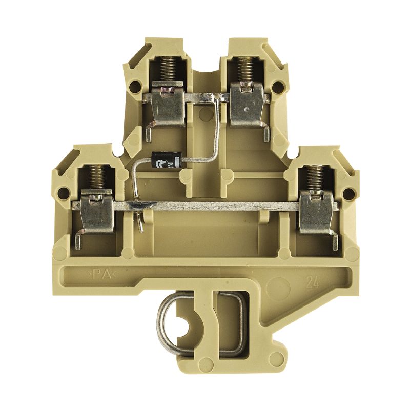 0467960000 - Beige & Yellow Screw Terminal Block for 4mm² Connections  (Pack of 25)