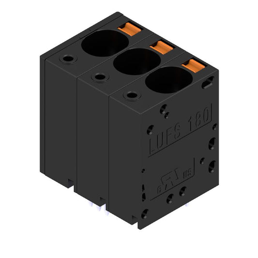2492120000 - 3-Pole 10mm PCB Terminal Connector, 180-Degree Angle, Black  (Pack of 40)