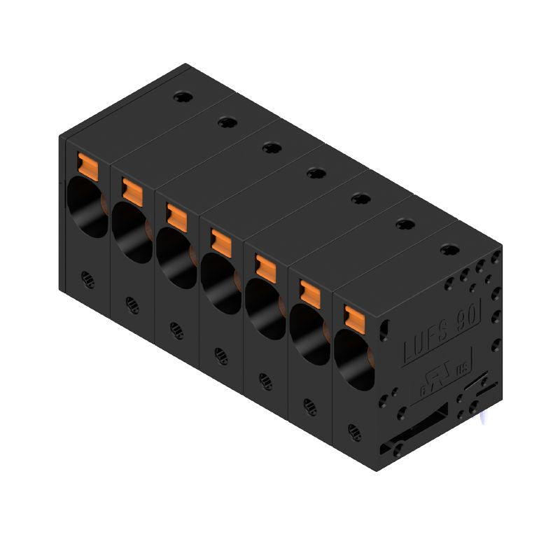 2500500000 - 71.8mm Black Terminal Block with 7 Poles and PUSH IN Connectors  (Pack of 10)