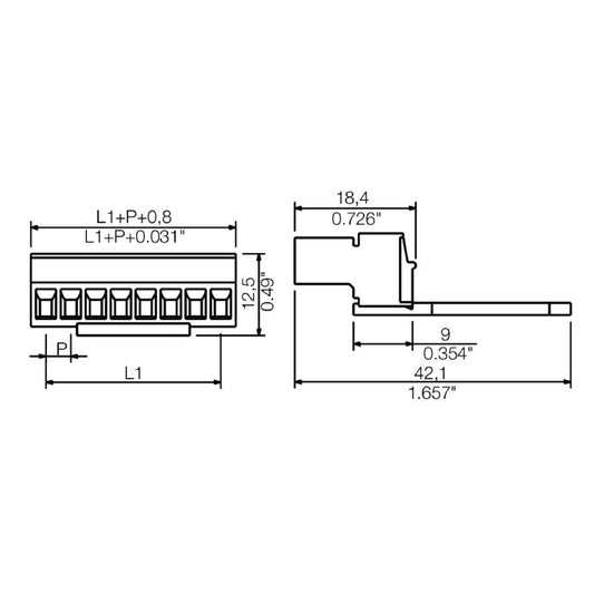 1071720000 - 3.81mm PCB Male Plug Connector | 6 Poles, 180° Orientation  (Pack of 50)