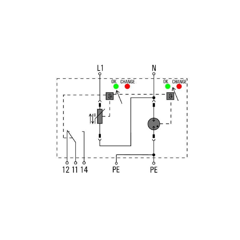 2637040000 - Compact 68mm Surge Protector with Optical Display