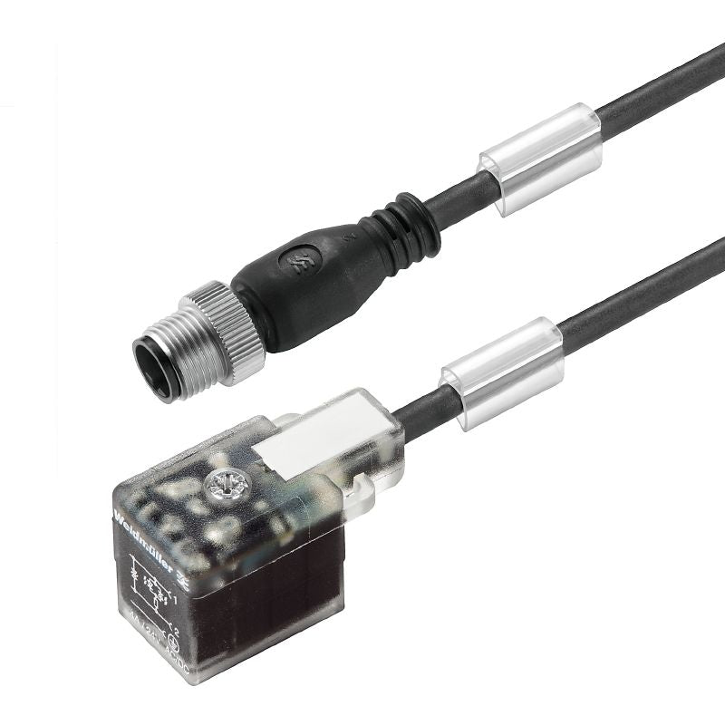 9457680120 - 1.2m Black PUR Valve Cable with Straight Plug