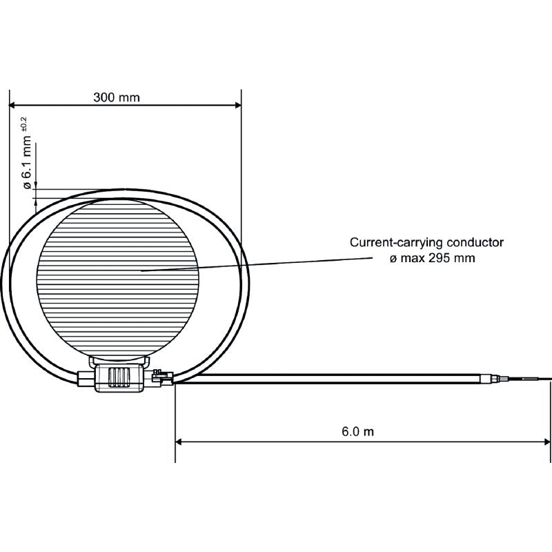 2865880000 - 300mm Rogowski Coil for AC Measurement, 6m Cable, 100-5000A