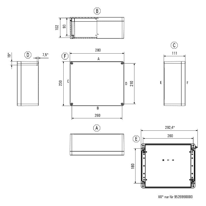 9526990000 - 230mm Aluminum Enclosure for Varied Conditions