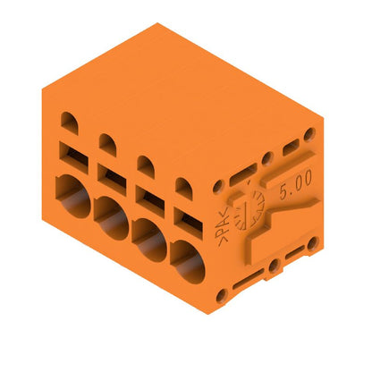 1331980000 - 4-Pole 90° Push In Terminal Connector, 3.5mm Solder Pin, Orange  (Pack of 70)