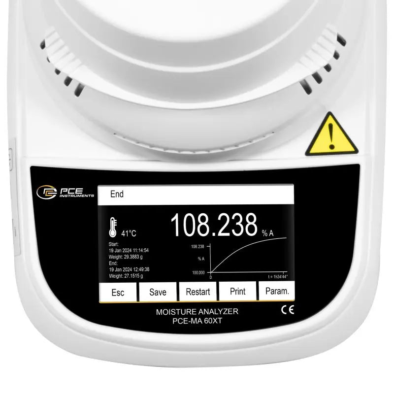 PCE-MA 60XT - 60g Precision Balance with 5" Display & Humidity Measurement