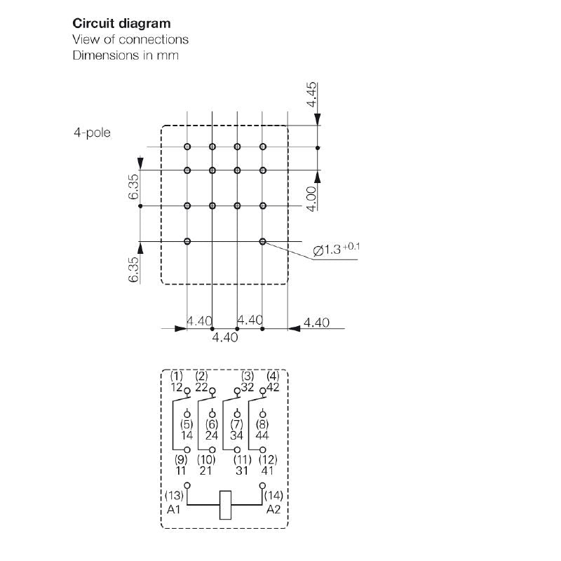 8694210000 - 4 CO Relay with Test Button, 24V DC, 6A  (Pack of 10)