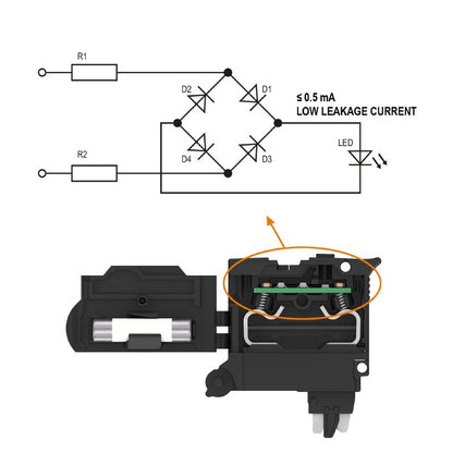 2817020000 - Black Fuse Terminal for PUSH IN, 4 mm², 36V, 6.3A  (Pack of 50)