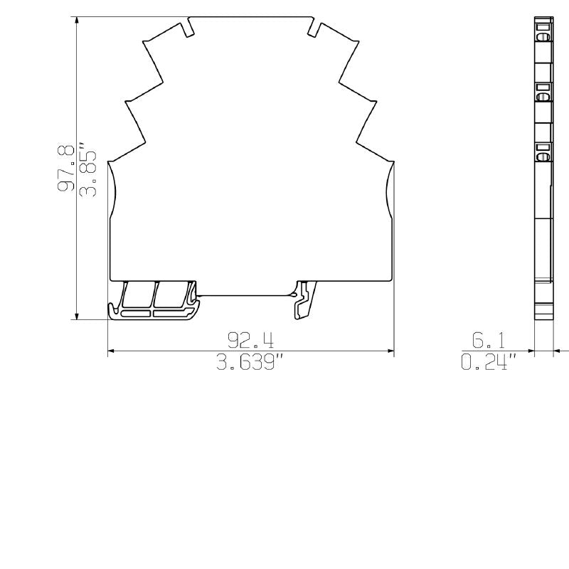 1925760000 - 6.1mm Pebbled Grey Rail Housing for Connection Technology  (Pack of 10)