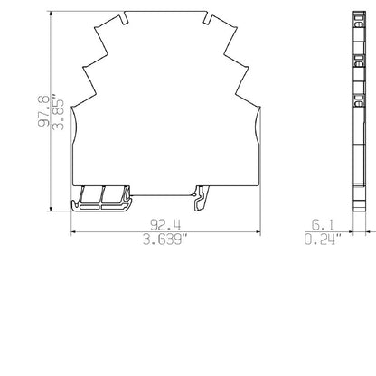 1925760000 - 6.1mm Pebbled Grey Rail Housing for Connection Technology  (Pack of 10)