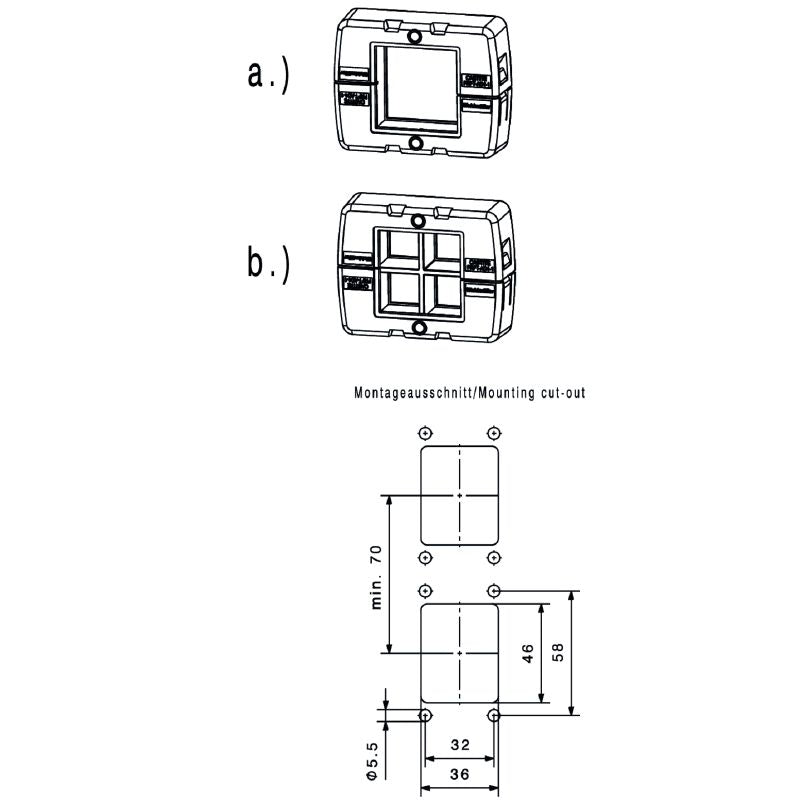 2891470000 - IP66 Cable Entry System, 64mm Height, Glass Fiber Reinforced